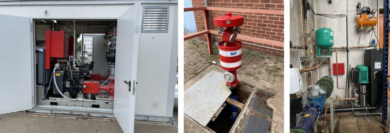 3in1 Hydrant und Technikraum an einem Industriegebäude am 05.02.2026