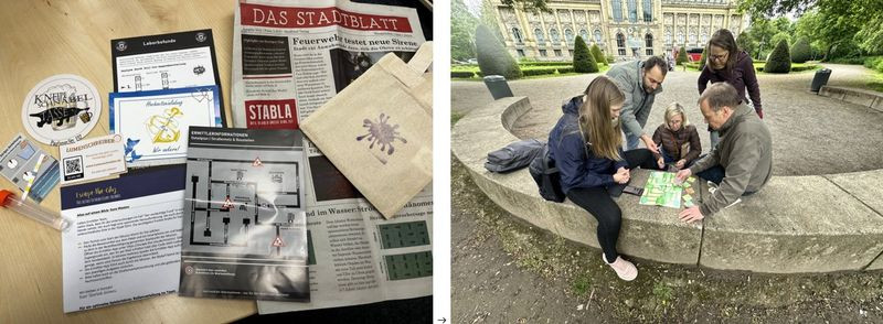 Impressionen vom Event am 08.05.2026 in City H: Stadtblatt, Stofftasche und Außenbereich vor historischem Gebäude