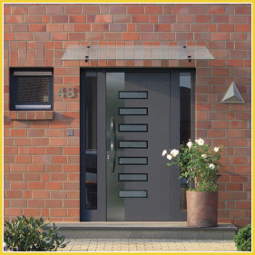 Moderne Haustür als Beispiel für Leistungen im Bereich Bauelemente