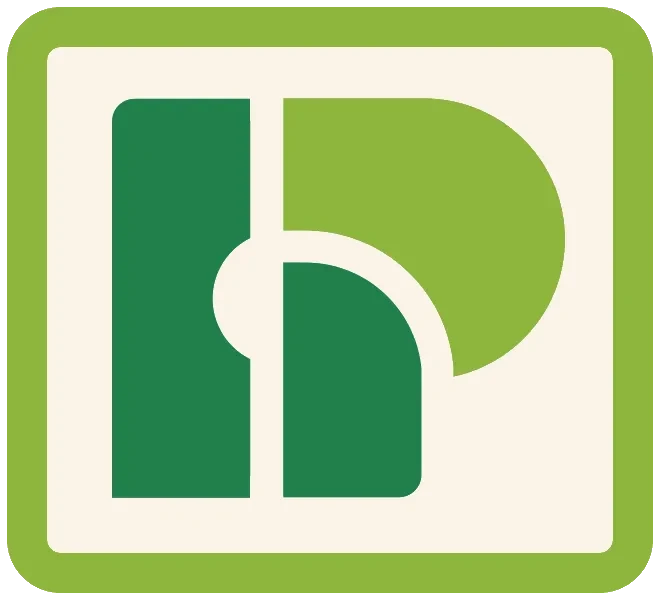 Logo von Hamy in klein, beige und grün gehalten