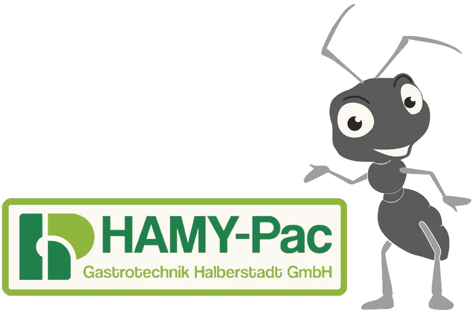 Logo mit Ameise der HAMY-Pac Gastrotechnik Halberstadt GmbH