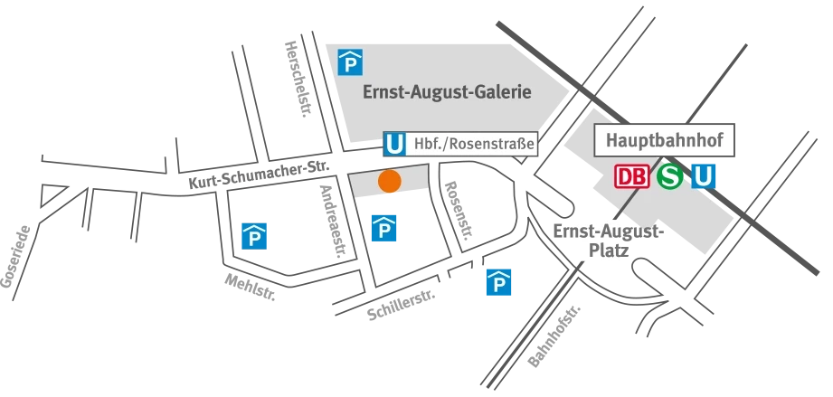 Anfahrt zur Praxisklinik RosenQuartier