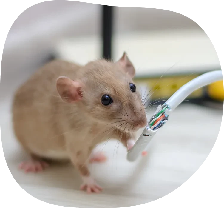 Ratte nagt an Kabel – Schadnagerbekämpfung und Prävention