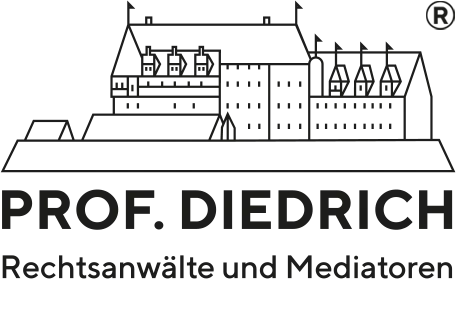Logo der Kanzlei Prof. Diedrich, Rechtsanwälte und Mediatoren, in schwarz