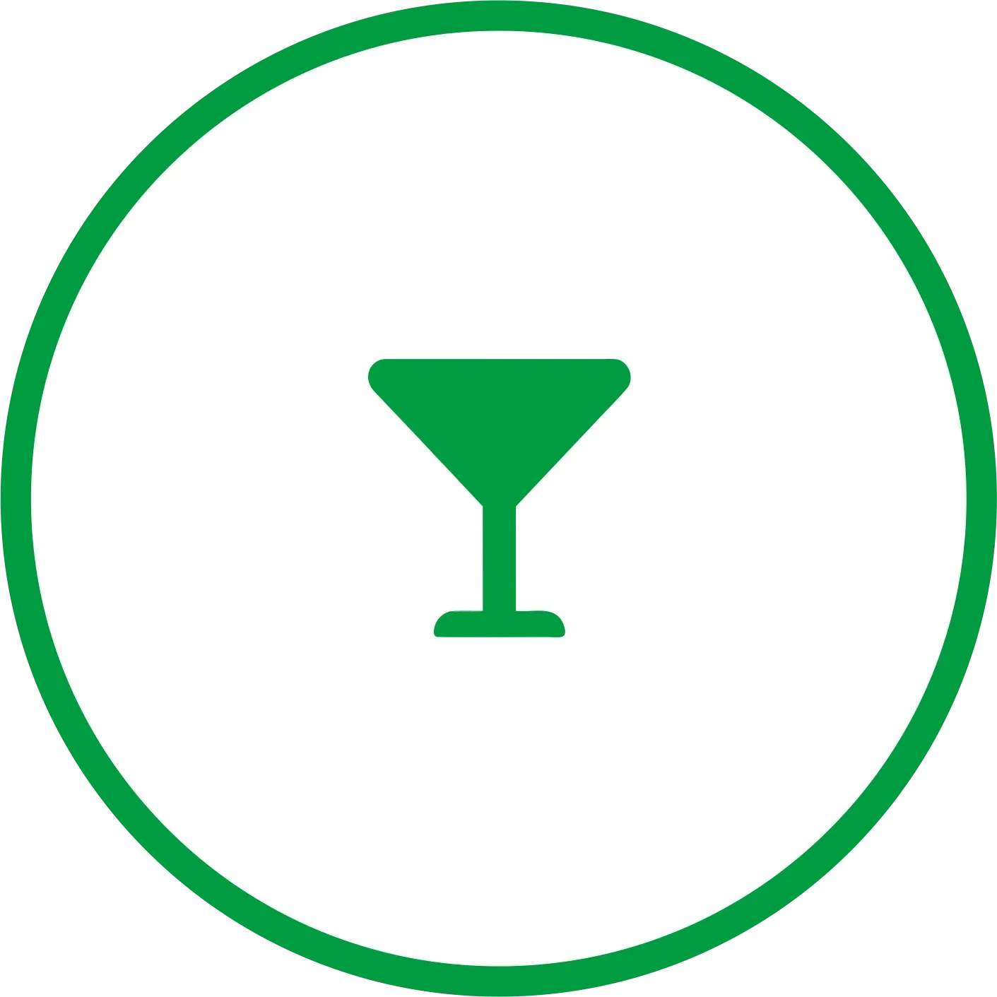 Grünes Cocktailglas Symbol für Veranstaltungen
