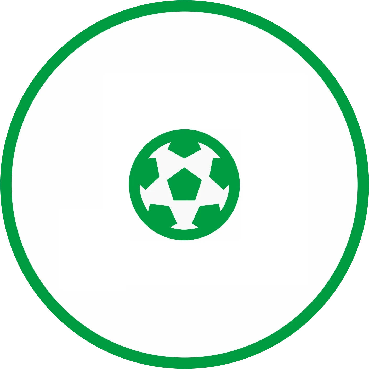 Grüner Fußball in Kreis