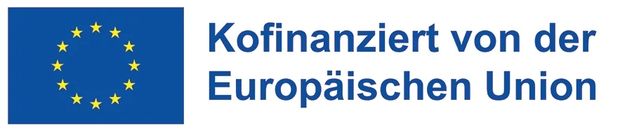 Kofinanziert von der Europäischen Union Schriftzug als Hinweis auf EU-Förderung