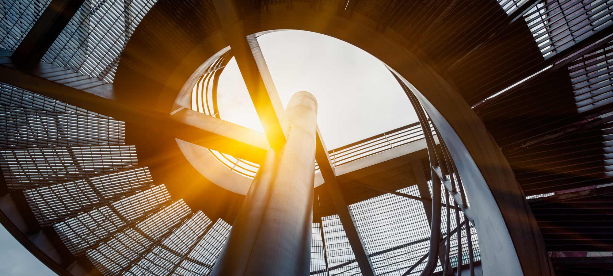 low angle view Of Spiral Staircase