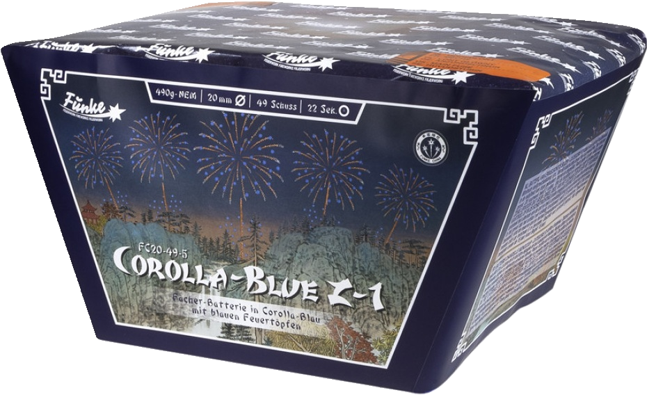 Feuerwerksbatterie FC20-49-5 Corolla-Blue Z-1 mit blauen Effekten