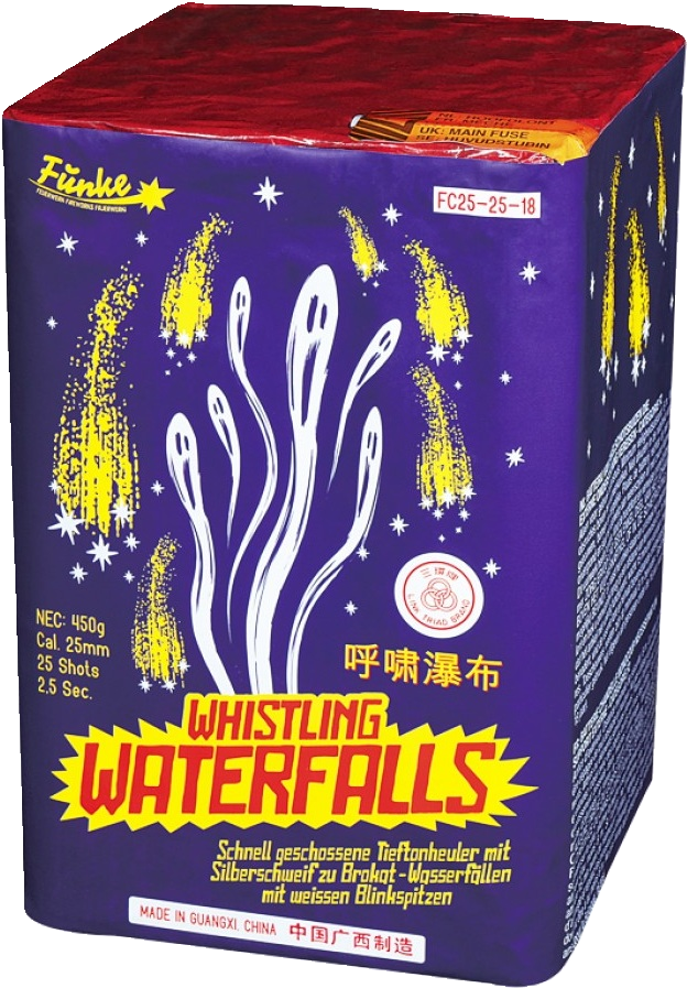 Funke Feuerwerk Whistling Waterfalls Feuerwerkskörper Verpackung