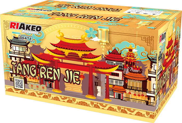 Tang Ren Jie Feuerwerkskörper Verpackung mit asiatischem Tempel-Design von Xeko Fireworks