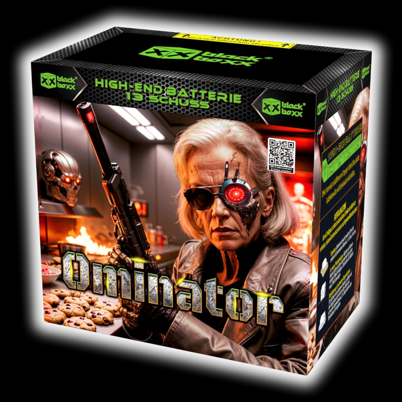 Blackboxx Ominator 13 Schuss Feuerwerksbatterie – Produktverpackung Blackboxx High End Batterie Ominator 13 Schuss Feuerwerksbatterie Verpackung