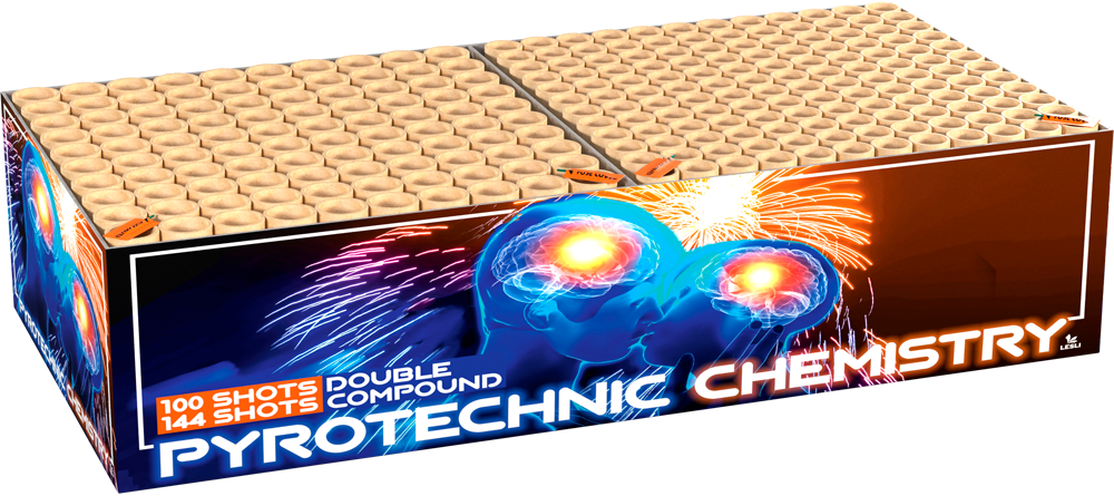 Feuerwerksbatterie L3887 Pyrotechnic Chemistry Double Compound mit farbenfroher Verpackung und Feuerwerkseffekten