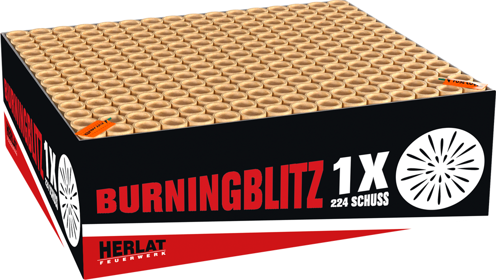 Feuerwerksbatterie Burning Blitz L1613 mit 224 Schuss von Herlat Feuerwerk
