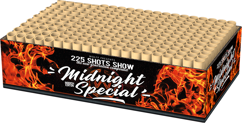 Feuerwerksbatterie Midnight Special 225 Shots Show von Wolff, Mookish Edition