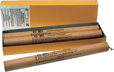 w6242: Verpackte gelbe Platten und Röhren, vermutlich Baumaterial oder Isolationsmaterial