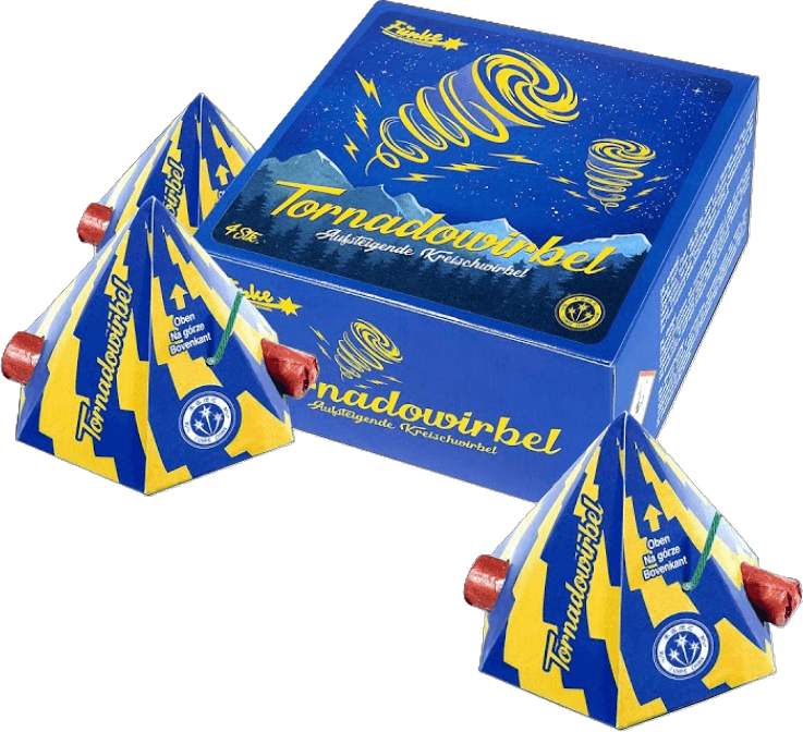 Funke Tornadowirbel Feuerwerkskörper – aufsteigende Kreiselwirbel mit Verpackung Funke Tornadowirbel Feuerwerkskörper und Verpackung