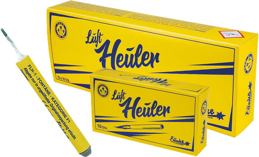 Funke Luftheuler F1 Feuerwerk in gelber Verpackung