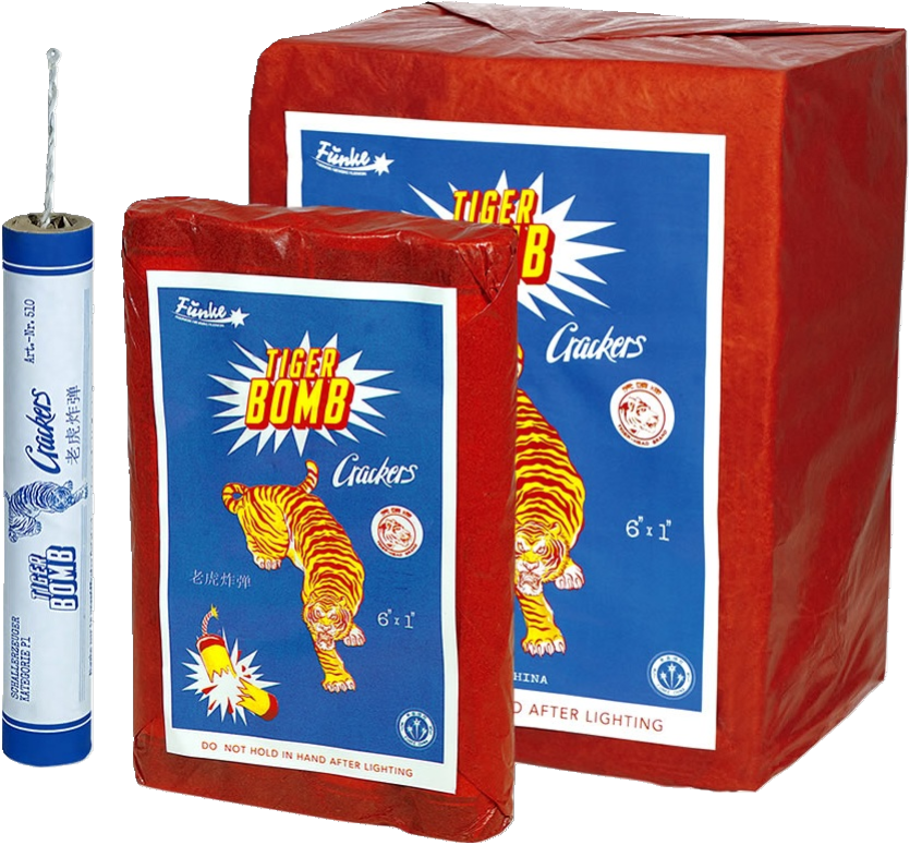 Tiger Bomb Böller Feuerwerkskörper von Funke mit Verpackung und Einzelböller