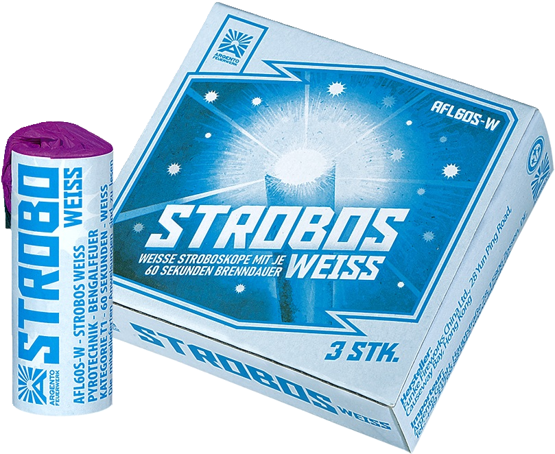 AFL60S-W Strobos Weiss Pyrotechnik Bengalfackel mit 60 Sekunden Brenndauer, weiße Stroboskope von Argento