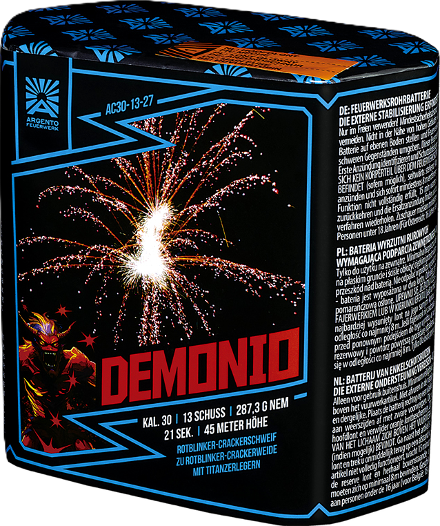 Argento Feuerwerk Batterie AC30-13-27 Demonio mit Feuerwerkseffekt und Produktbeschreibung