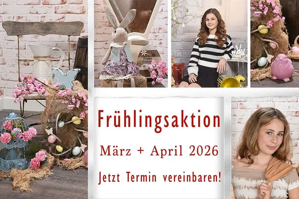 Frühlingsaktion 2026 mit Osterdekoration und Frühlingsmotiven – jetzt Termin im März oder April 2026 vereinbaren