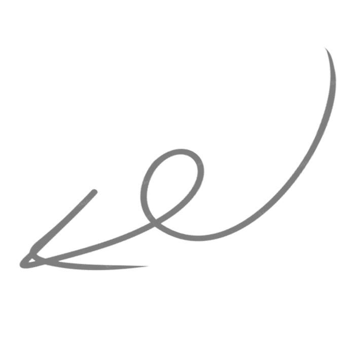 Schwarzer, geschwungener Pfeil auf transparentem Hintergrund