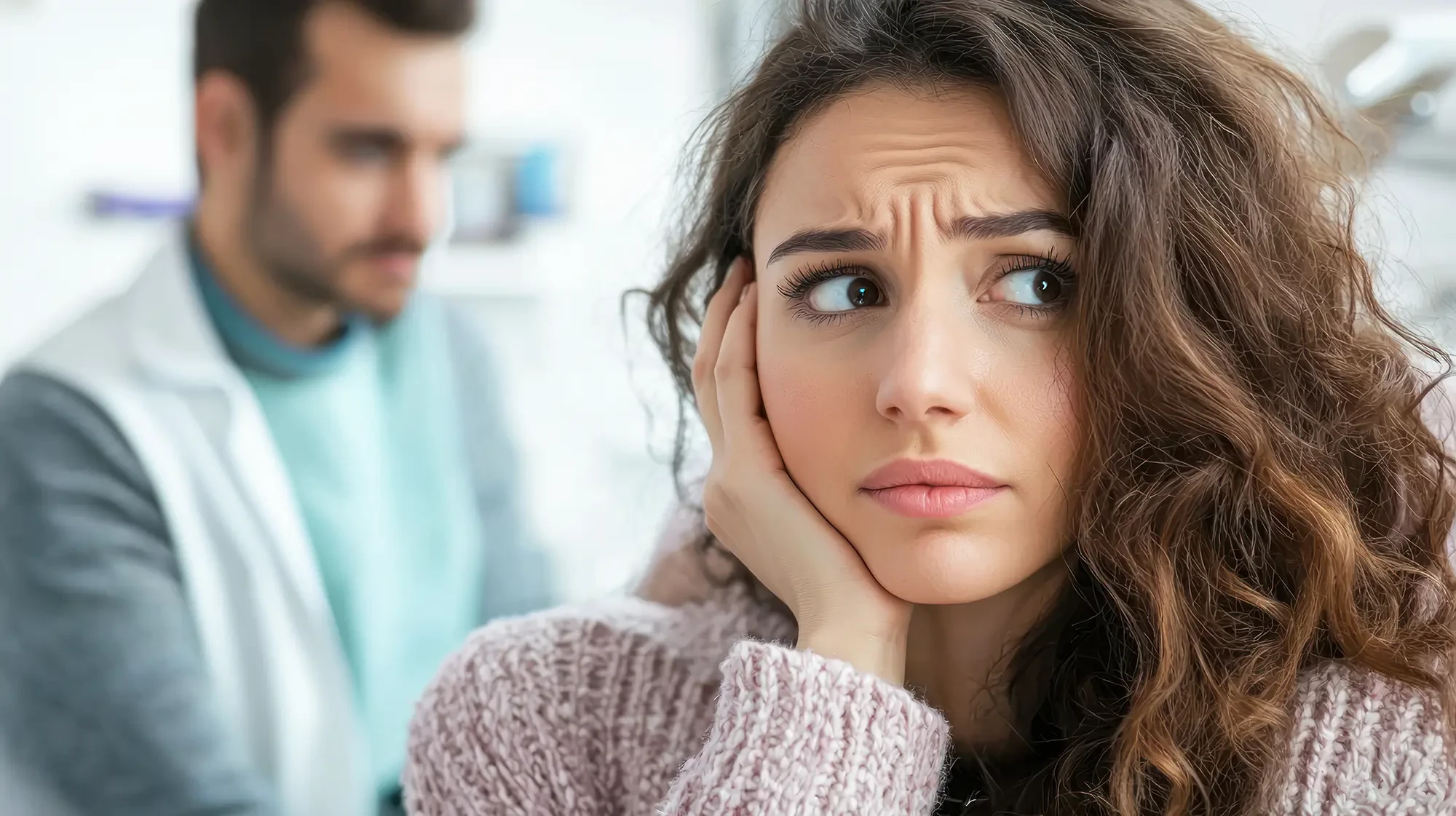 Headerbild einer Angstpatientin beim Zahnarzt