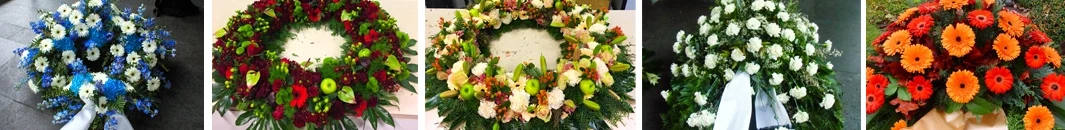 Trauerkränze aus frischen Blumen als stilvoller Blumenschmuck für Beerdigungen