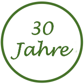 30 Jahre Jubiläum Logo in grünem Kreis