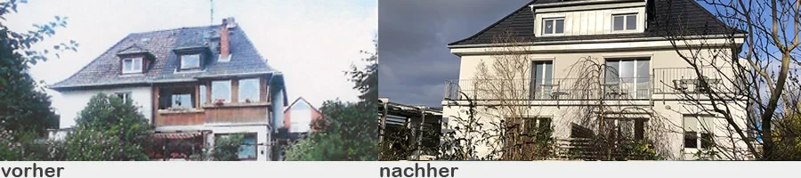 Vorher-Nachher-Vergleich eines Bauprojekts in Braunschweig-Stöckheim