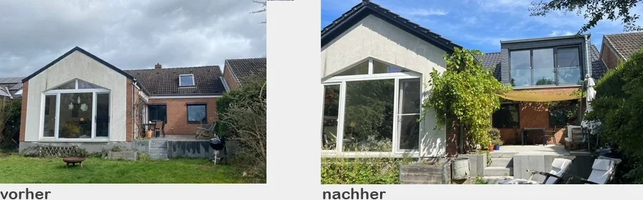 Vorher-Nachher-Vergleich eines Sanierungsprojekts in Braunschweig-Querum
