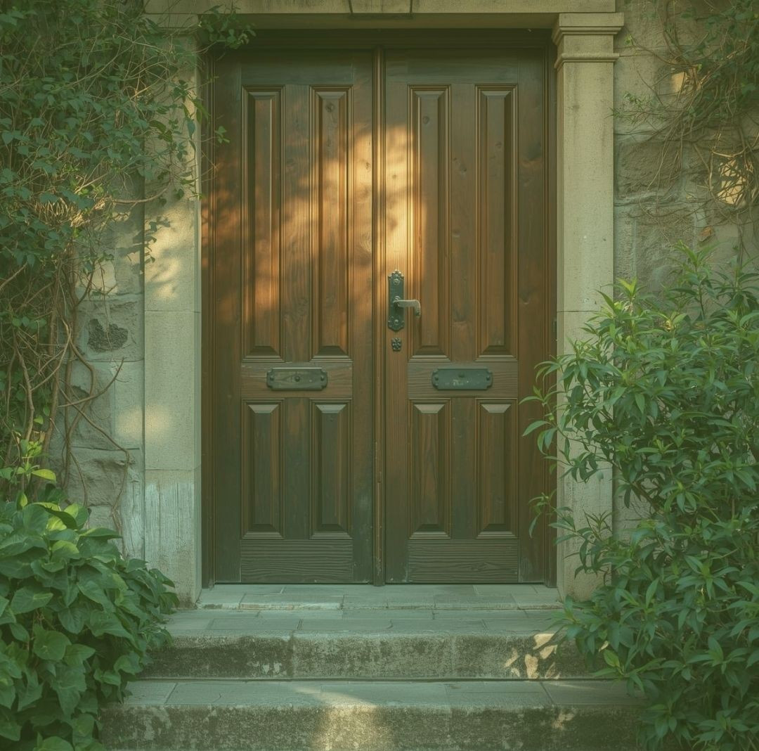 Die geschlossene Tür vor einem Haus, Symbolbild für LinkedIn Profil oder Zugangsbeschränkung