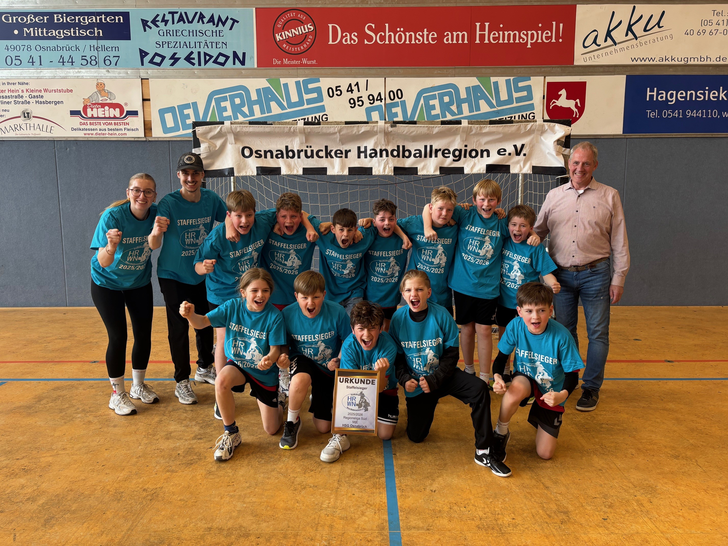 HSG Osnabrück MJE Handballteam als Staffelsieger 2025/2026 in der Osnabrücker Handballregion