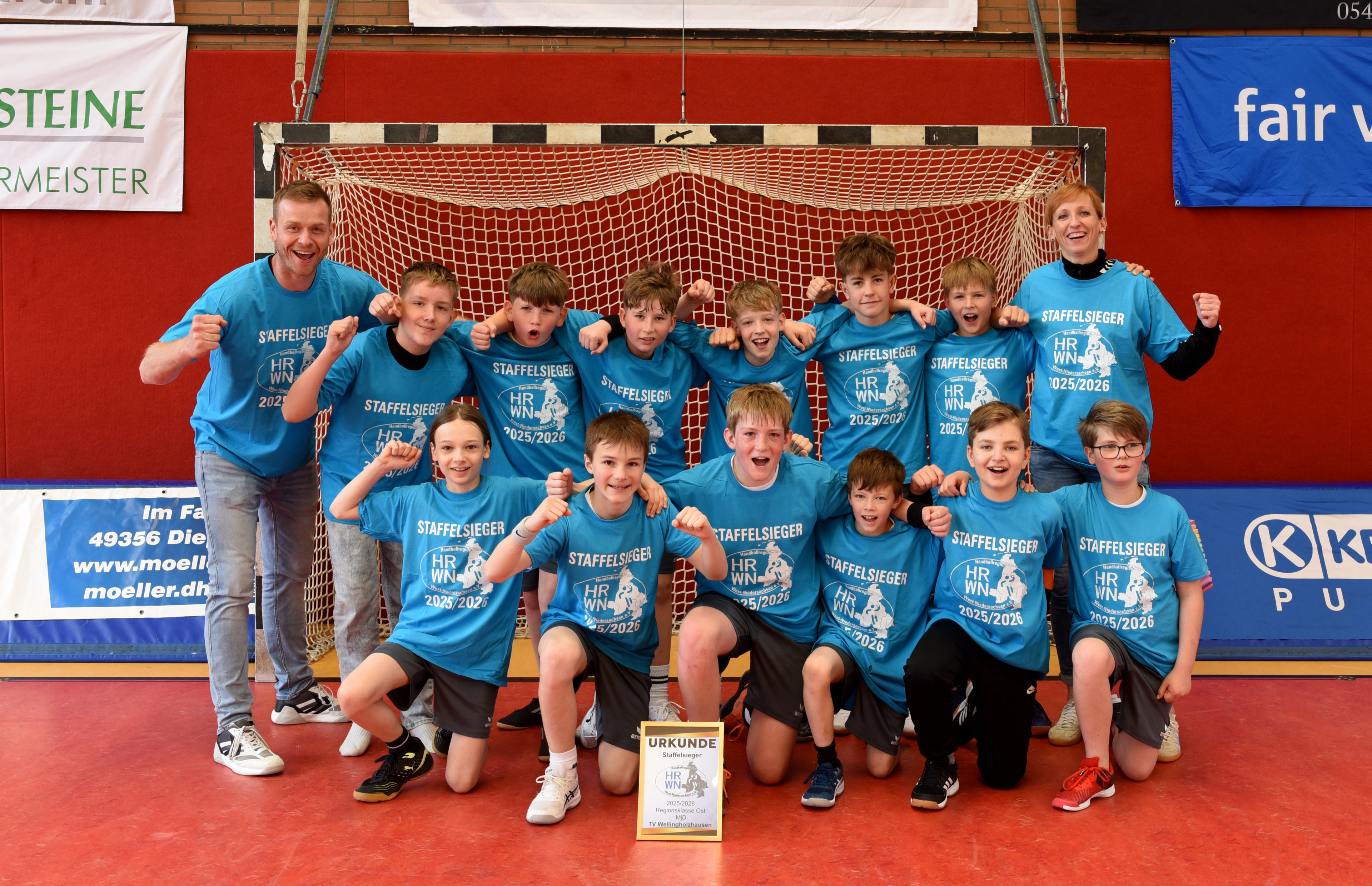 Handballmannschaft des TV Wellingholzhausen feiert Staffelsieg in der MD RL Ost Saison 2025/2026