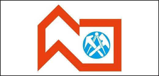Logo der Dachdeckerinnung mit Ziegel-Symbol und Werkzeugen