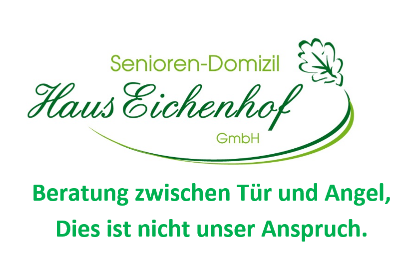 Logo des Senioren-Domizils Haus Eichenhof mit Slogan