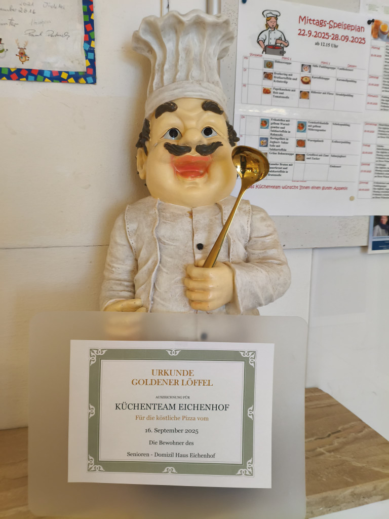 Urkunde Goldener Löffel für Küchenteam Eichenhof – Auszeichnung für köstliche Pizza am 16. September 2025