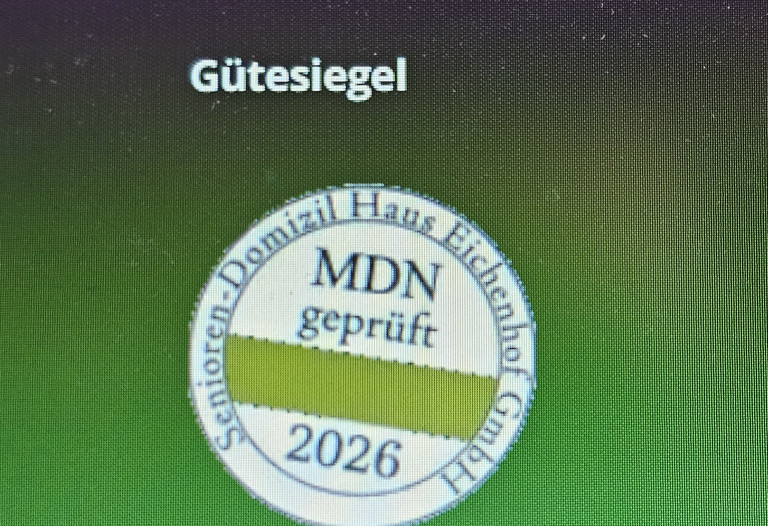 Gütesiegel MDN geprüft 2026 für Senioren-Domizil Haus Eichenhof GmbH