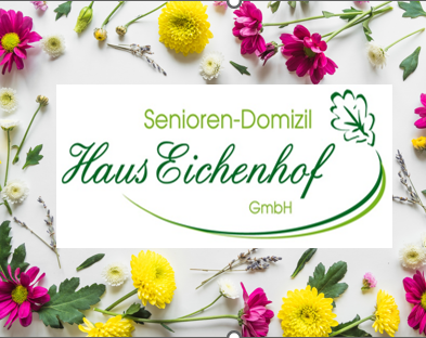Logo Senioren-Domizil Haus Eichenhof GmbH mit Blumenrahmen