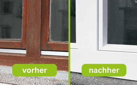 Aluverkleidung auf Holzfenster – Vorher-Nachher-Vergleich