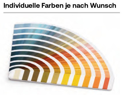 Farbpalette für individuelle PV-Schiebeladen, verschiedene Farben zur Auswahl