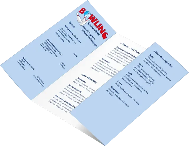 Flyer 2026 für Bowling am Maschsee mit Informationen zu Specials, Sportbowling und Events