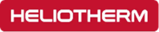 Heliotherm Logo auf rotem Hintergrund