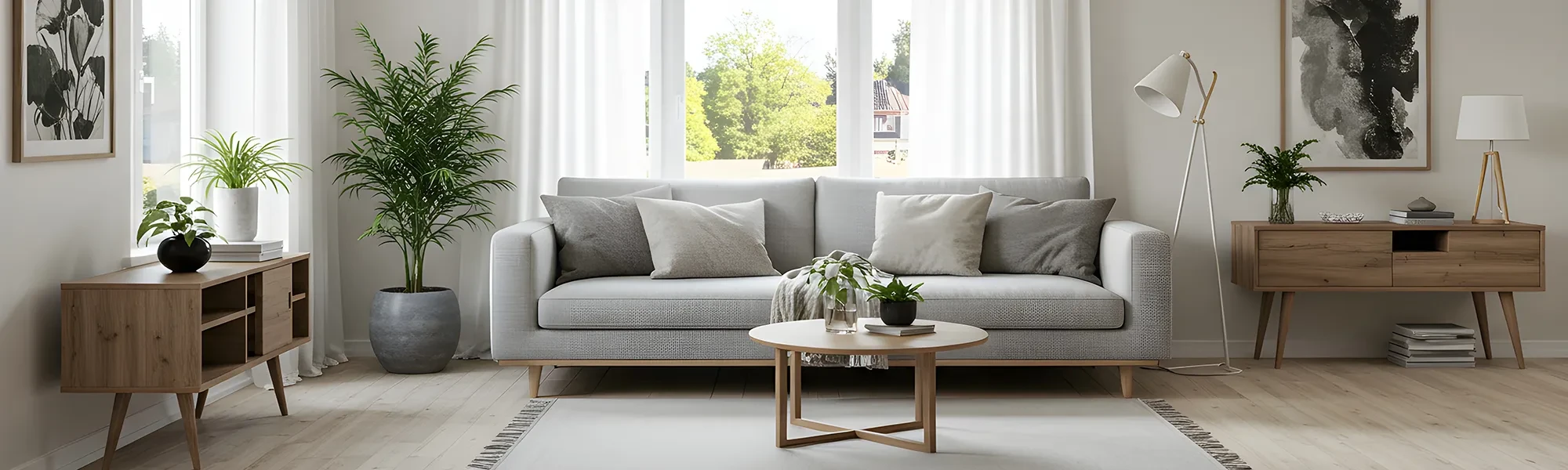 Modernes Wohnzimmer mit Sofa und Couchtisch – Beispielbild für Möbelzulieferer