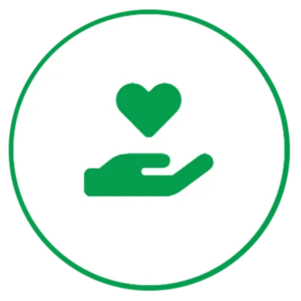 Piktogramm einer Hand mit Herz Symbol, pikto-hand