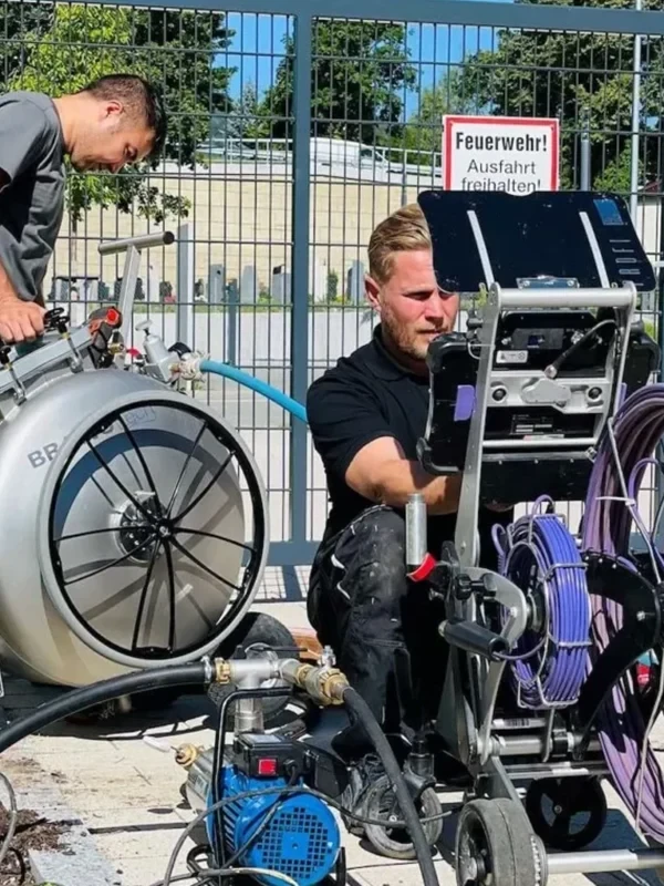 Facharbeiter führen Rohr- und Kanalsanierung mit moderner Technik durch