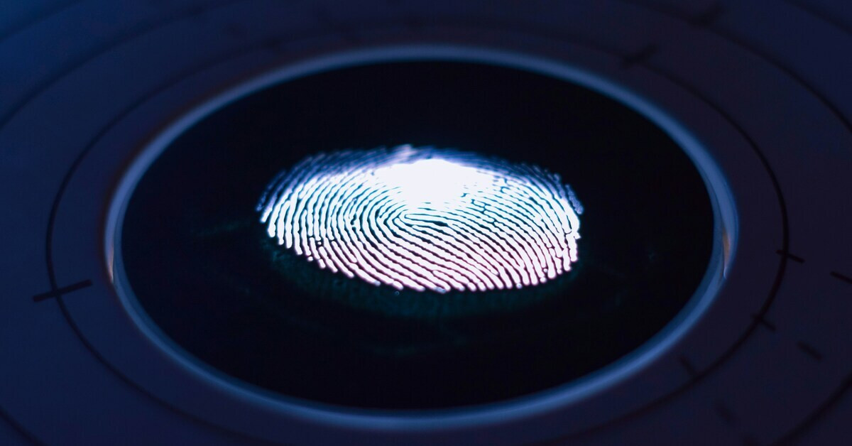 Fingerprint Nahaufnahme als biometrisches Erkennungsmerkmal