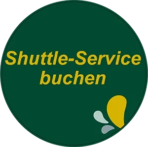 Button zum Shuttle-Service buchen auf grünem Hintergrund