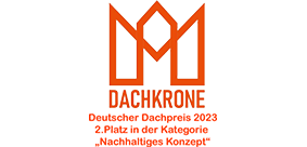 Dachkrone Logo - Deutscher Dachpreis 2023, 2. Platz in der Kategorie Nachhaltiges Konzept